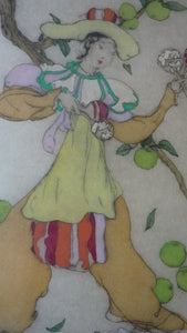 Elyse Ashe Lord Colour Etching Lady Playing Maracas