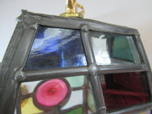 Load image into Gallery viewer, Vintage Arts and Crafts Stained Glass Pendant Hall Lantern
