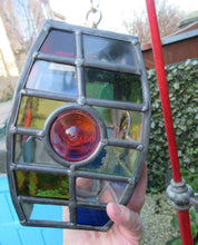 Load image into Gallery viewer, Vintage Arts and Crafts Stained Glass Pendant Hall Lantern
