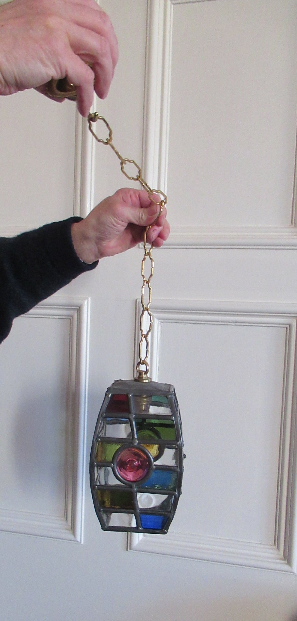 Antique stained glass hanging lamps sale