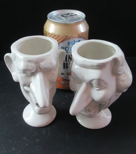 Spitting Images Egg Cups Queen Elizabeth II and Prince Phillip