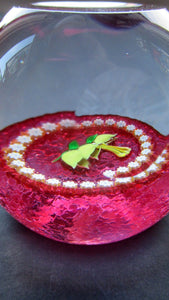 Caithness Glass Miniature Paperweight. Scottish Glass Daffodil