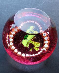 Caithness Glass Miniature Paperweight. Scottish Glass Daffodil