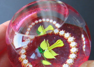 Caithness Glass Miniature Paperweight. Scottish Glass Daffodil