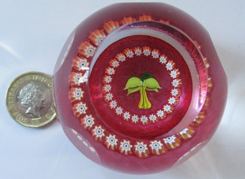 Caithness Glass Miniature Paperweight. Scottish Glass Daffodil