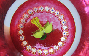 Caithness Glass Miniature Paperweight. Scottish Glass Daffodil