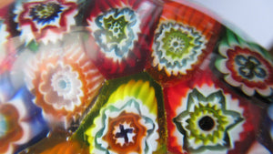 Vintage Made in Murano Label Close Pack Paperweight Millefiori Canes