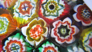 Vintage Made in Murano Label Close Pack Paperweight Millefiori Canes