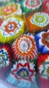 Vintage Made in Murano Label Close Pack Paperweight Millefiori Canes