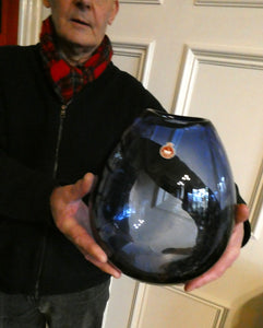 Large 1960s Per Lutken Soap Bubble Holmegaard Glass Vase 10 inches