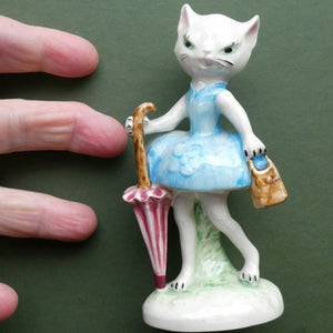 1960s Goebel Comical Lady Cat with Umbrella Designed by Albert Staehle