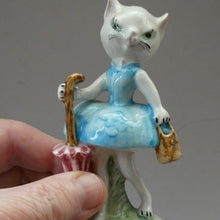 Load image into Gallery viewer, 1960s Goebel Comical Lady Cat with Umbrella Designed by Albert Staehle
