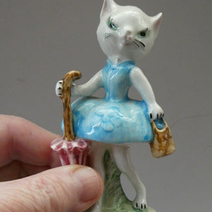 1960s Goebel Comical Lady Cat with Umbrella Designed by Albert Staehle