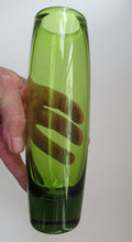Load image into Gallery viewer, 1960s Danish Holmegaard May Green Glass Vase Per Lutken Signed
