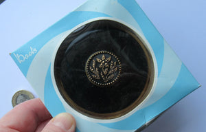 Vintage Boots the Chemist Black Enamel Pressed Powder Compact