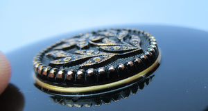 Vintage Boots the Chemist Black Enamel Pressed Powder Compact