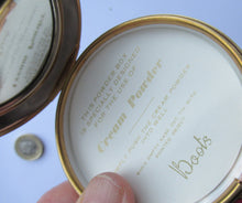 Load image into Gallery viewer, Vintage Boots the Chemist Black Enamel Pressed Powder Compact
