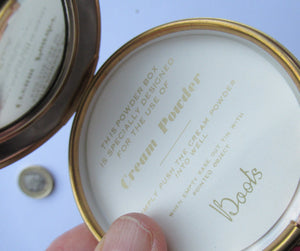 Vintage Boots the Chemist Black Enamel Pressed Powder Compact