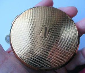 Vintage Boots the Chemist Black Enamel Pressed Powder Compact