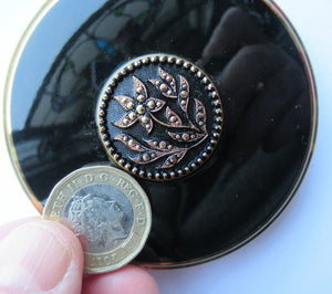 Vintage Boots the Chemist Black Enamel Pressed Powder Compact