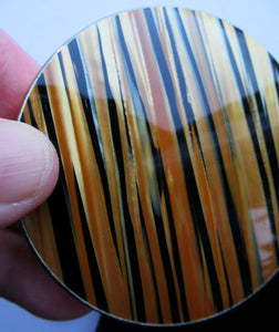 1960s Melissa Tiger Stripe Vintage Pressed Face Powder Compact