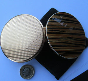 1960s Melissa Tiger Stripe Vintage Pressed Face Powder Compact