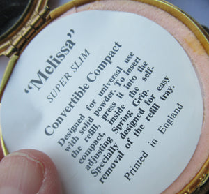 1960s Melissa Tiger Stripe Vintage Pressed Face Powder Compact