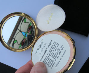 1960s Melissa Tiger Stripe Vintage Pressed Face Powder Compact