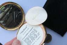 Load image into Gallery viewer, 1960s Melissa Tiger Stripe Vintage Pressed Face Powder Compact
