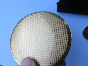 1960s Melissa Tiger Stripe Vintage Pressed Face Powder Compact
