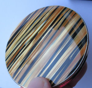 1960s Melissa Tiger Stripe Vintage Pressed Face Powder Compact