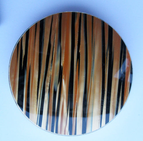 1960s Melissa Tiger Stripe Vintage Pressed Face Powder Compact