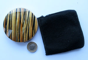 1960s Melissa Tiger Stripe Vintage Pressed Face Powder Compact
