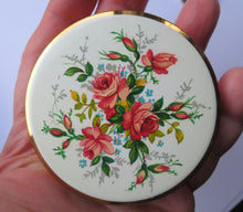 Load image into Gallery viewer, Boots the Chemist Vintage Powder Compact Roses Pattern
