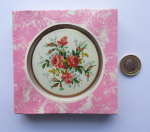 Boots the Chemist Vintage Powder Compact Roses Pattern