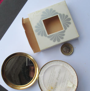 1960s Powder Compact with Incised Gold Abstract Ring Pattern 