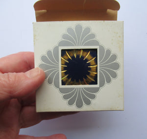 1960s Powder Compact with Incised Gold Abstract Ring Pattern 