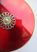 Load image into Gallery viewer, 1960s Vintage Powder Compact Margaret Rose Red Enamel
