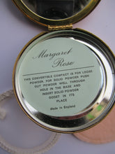 Load image into Gallery viewer, 1960s Gold Tone Margaret Rose Face Powder Compact with Mock Cameo
