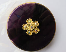Load image into Gallery viewer, 1960s Margaret Rose Compact with Purple Enamel and Gold Decoration

