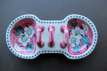 Load image into Gallery viewer, 1920s Mak Merry Makmerry White Prunus Flower Toast Rack. Scottish Pottery
