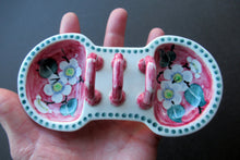 Load image into Gallery viewer, 1920s Mak Merry Makmerry White Prunus Flower Toast Rack. Scottish Pottery

