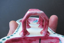 Load image into Gallery viewer, 1920s Mak Merry Makmerry White Prunus Flower Toast Rack. Scottish Pottery
