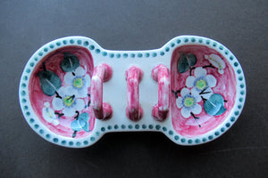 1920s Mak Merry Makmerry White Prunus Flower Toast Rack. Scottish Pottery