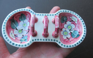 1920s Mak Merry Makmerry White Prunus Flower Toast Rack. Scottish Pottery