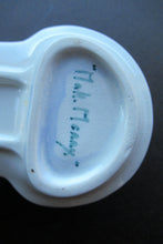 Load image into Gallery viewer, 1920s Mak Merry Makmerry White Prunus Flower Toast Rack. Scottish Pottery

