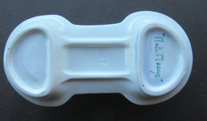 1920s Mak Merry Makmerry White Prunus Flower Toast Rack. Scottish Pottery