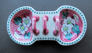 1920s Mak Merry Makmerry White Prunus Flower Toast Rack. Scottish Pottery