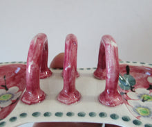 Load image into Gallery viewer, 1920s Mak Merry Makmerry White Prunus Flower Toast Rack. Scottish Pottery
