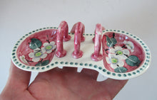 Load image into Gallery viewer, 1920s Mak Merry Makmerry White Prunus Flower Toast Rack. Scottish Pottery
